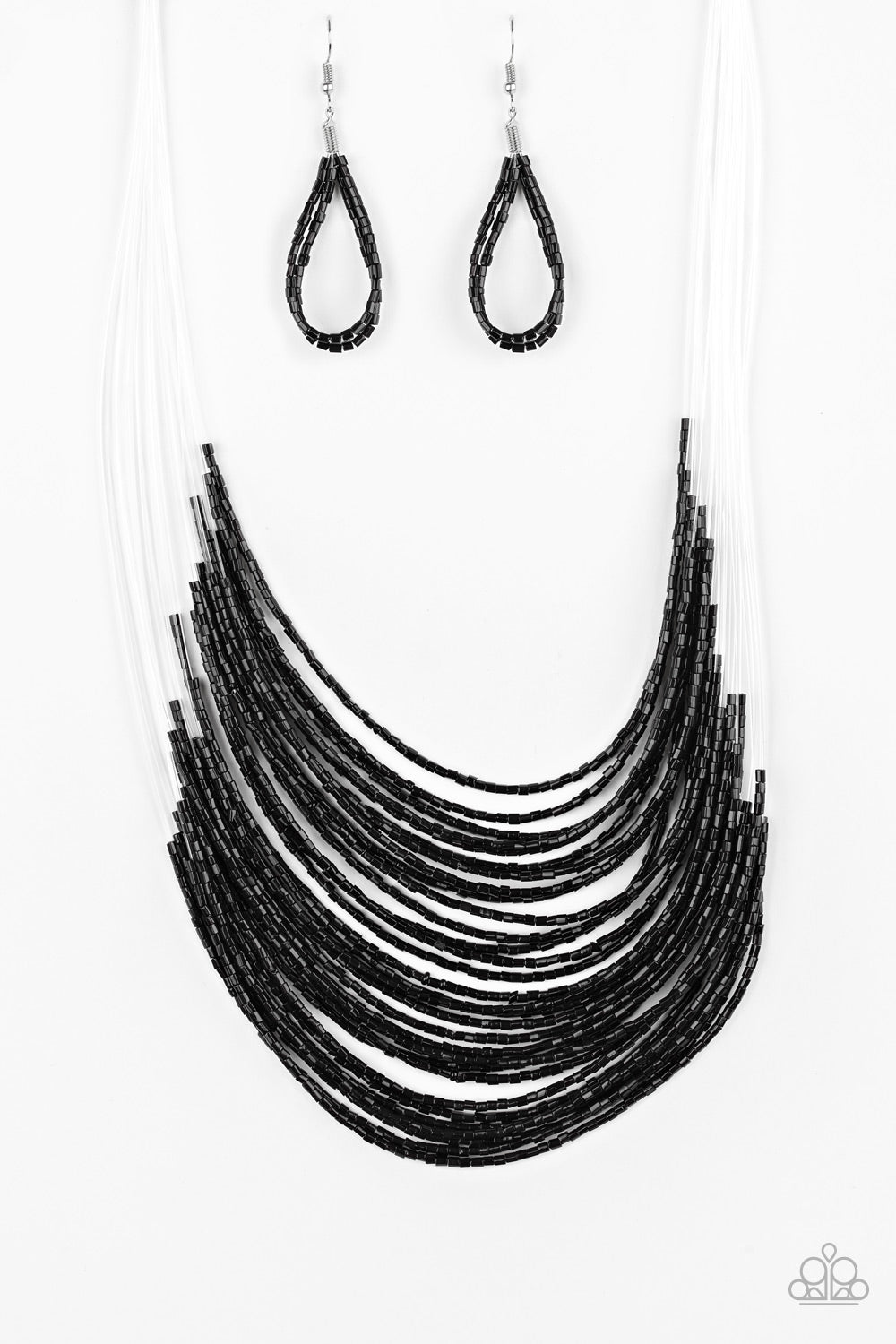 Catwalk Queen - Black Necklace-Necklaces-Lavon's Trinkets-Lavon&#39;s Trinkets, jewelry, paparazzi, paparazzi accessories, MLM, lead and nickel free, sale, five dollar, $5, zi collection