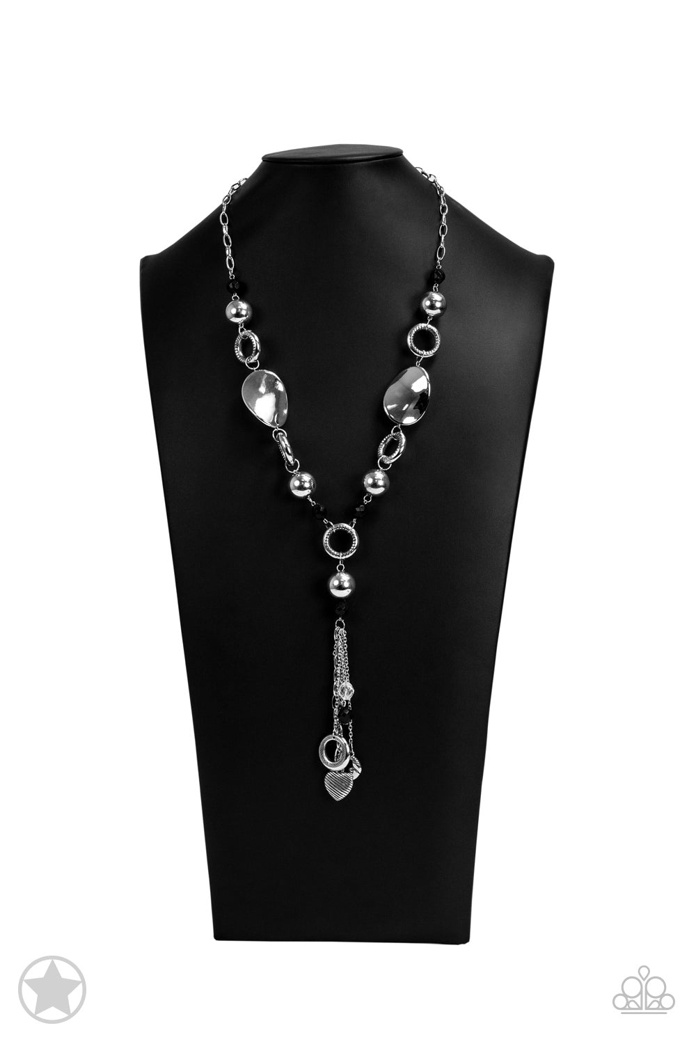 Total Eclipse Of the Heart - Black Necklace-Necklaces-Lavon's Trinkets-Lavon&#39;s Trinkets, jewelry, paparazzi, paparazzi accessories, MLM, lead and nickel free, sale, five dollar, $5, zi collection