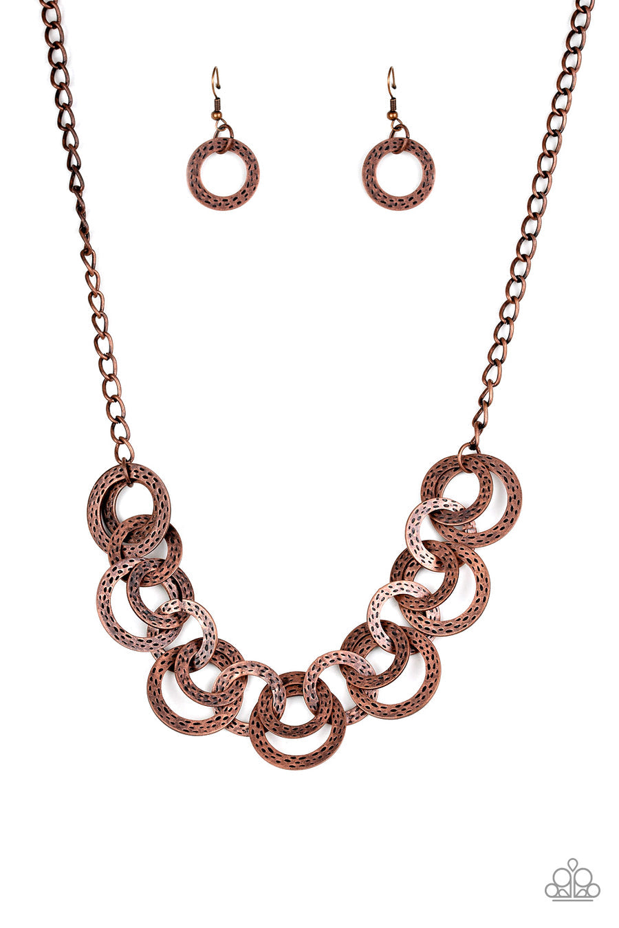 Treasure Tease - Copper Necklace-Necklaces-Lavon's Trinkets-Lavon&#39;s Trinkets, jewelry, paparazzi, paparazzi accessories, MLM, lead and nickel free, sale, five dollar, $5, zi collection