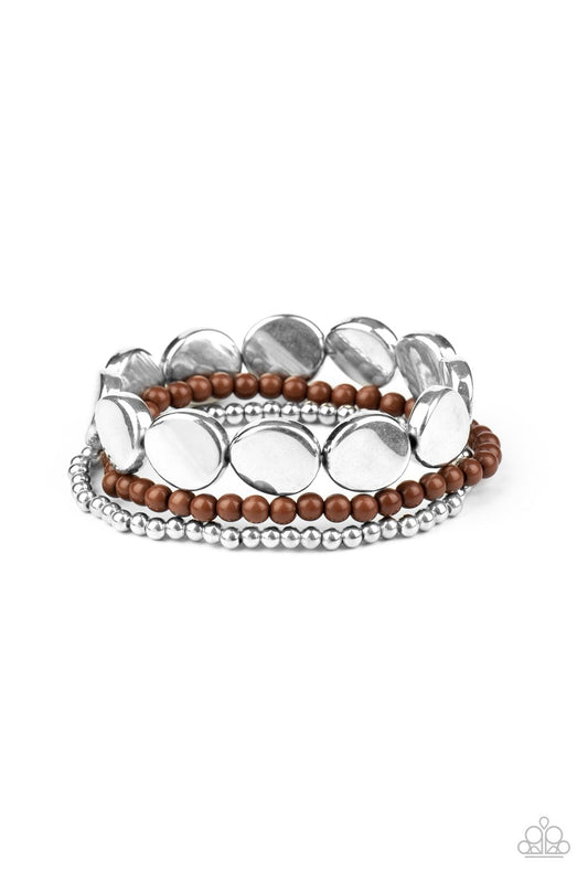 Beyond the Basics - Brown Bracelet-Bracelets-Lavon's Trinkets-Lavon&#39;s Trinkets, jewelry, paparazzi, paparazzi accessories, MLM, lead and nickel free, sale, five dollar, $5, zi collection